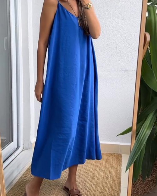 Casual V-neck Sleeveless Suspender Dress Casual V-neck Sleeveless Suspender Dress