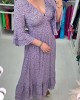 V-neck Bell Sleeve Printed Dress