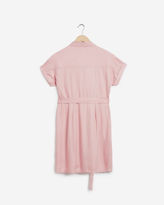 Nuon Light Pink Shirtdress with Belt