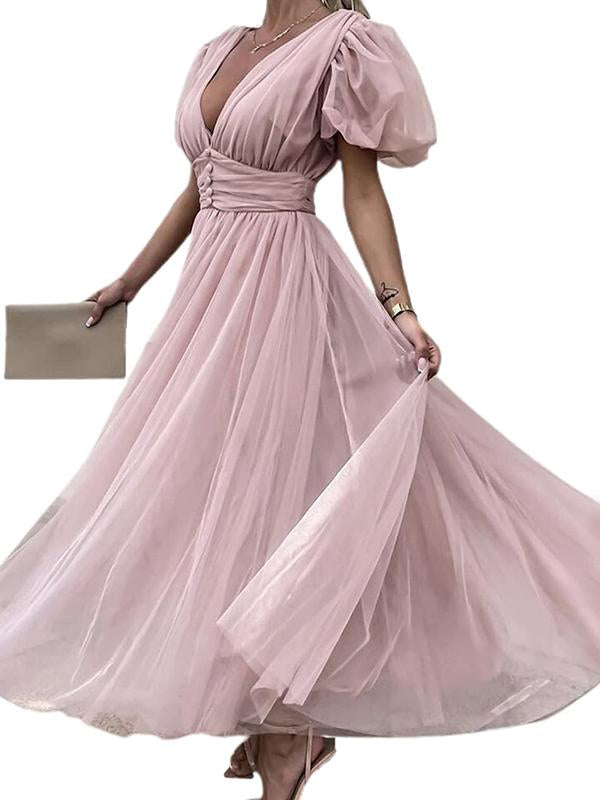 Slim fit short sleeve mesh dress