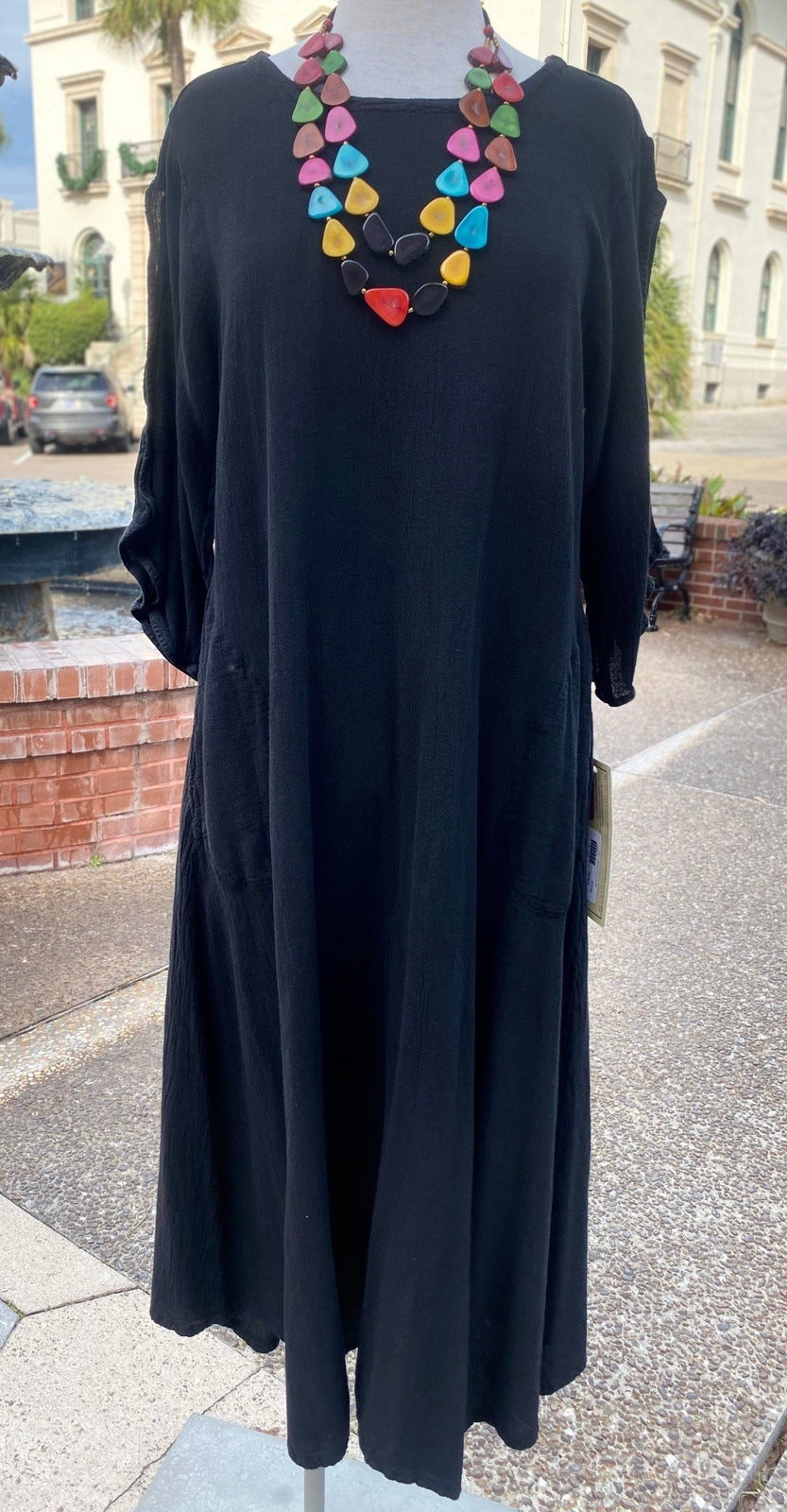 Eva Peek-a-Boo Sleeve Dress