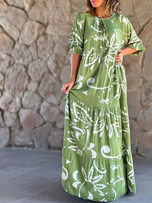 Women's Printed Loose Casual Long Dress