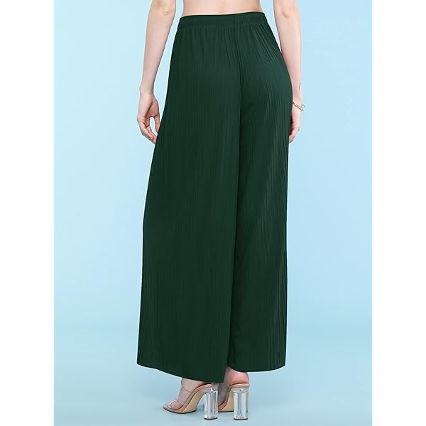 Lock and Love Womens Pleated Wide Leg Palazzo Maxi Pants with Drawstring or Elastic Band Elastic Band Small Wb1795_desert