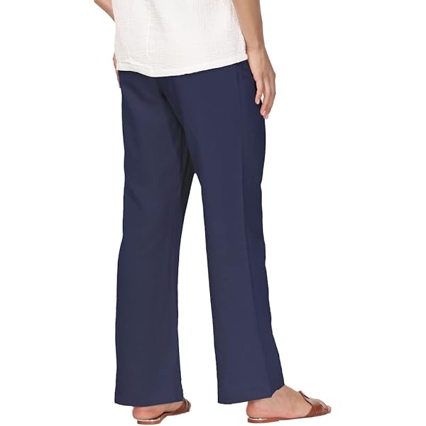 Women's Casual Linen Blend Flared Pants