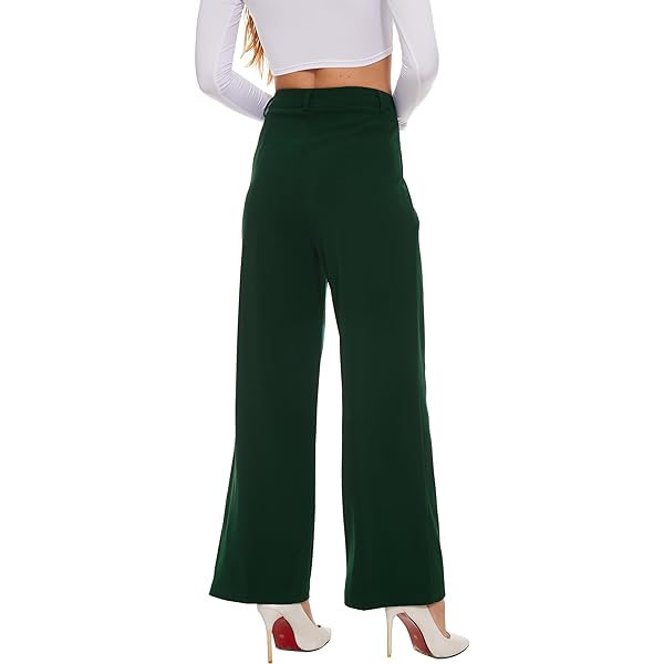 Fall Work Pants for Women Business Casual Office Dress Pants Trousers with Pockets Large White