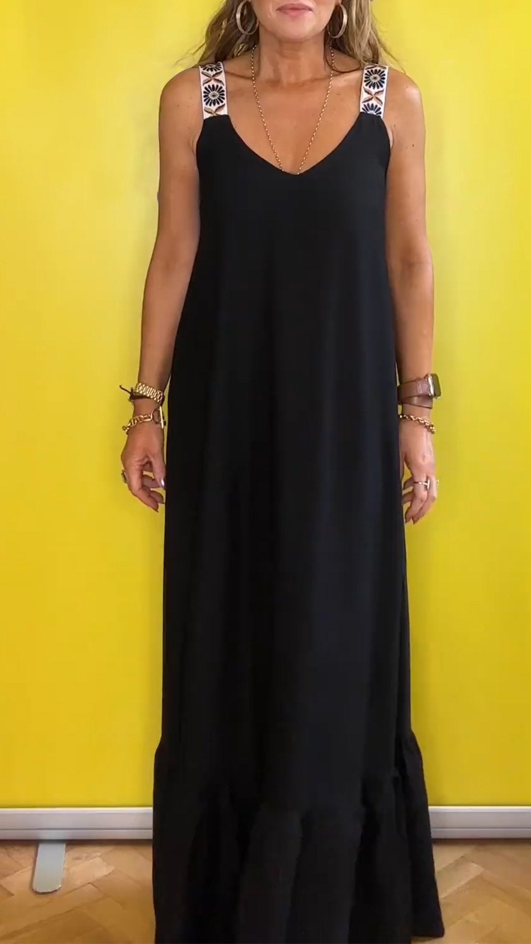 Casual V-neck Suspender Dress