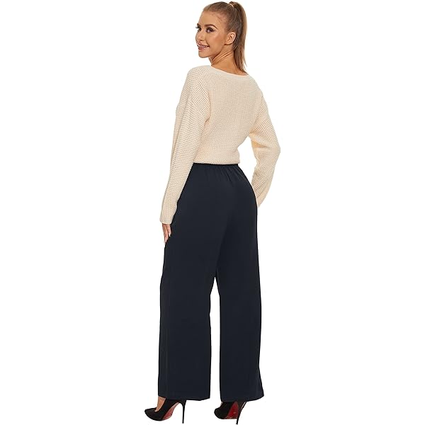 Women Linen Low Rise Wide Leg Pants Pleated Front Casual Long Trousers with Pockets X-Small Beige
