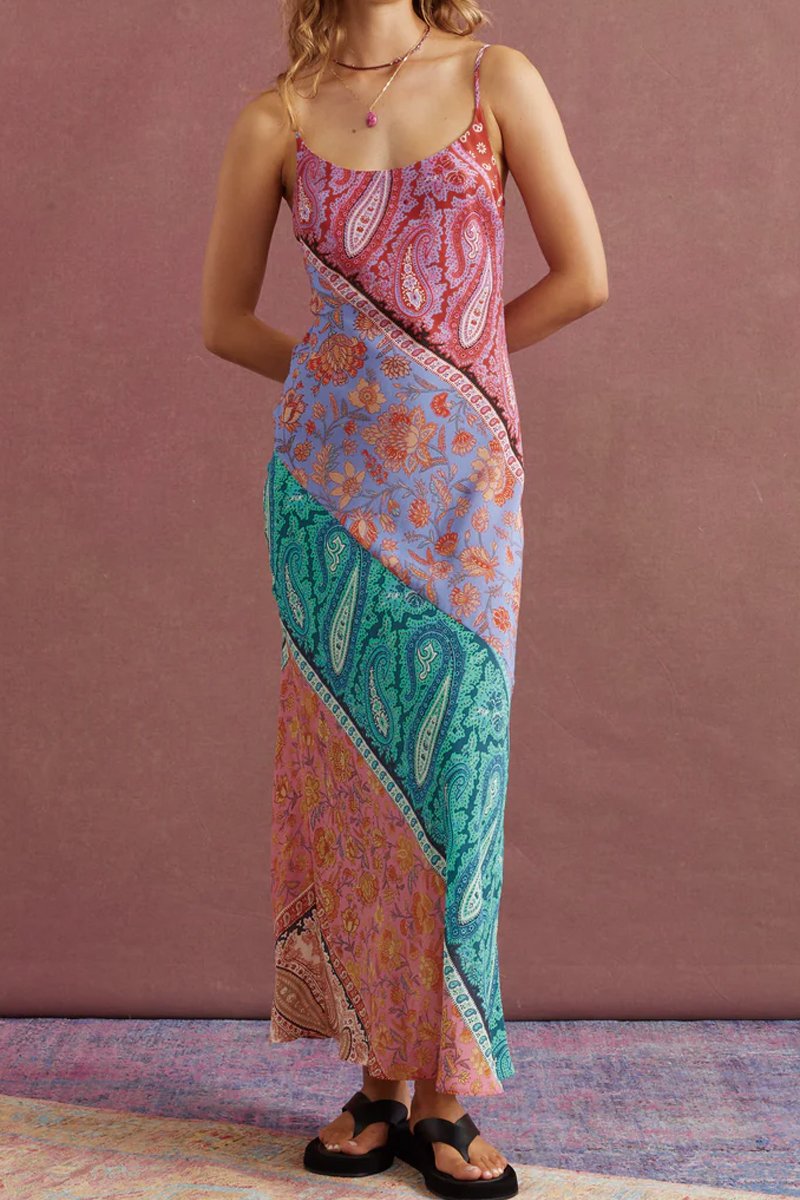 Printed slip dress