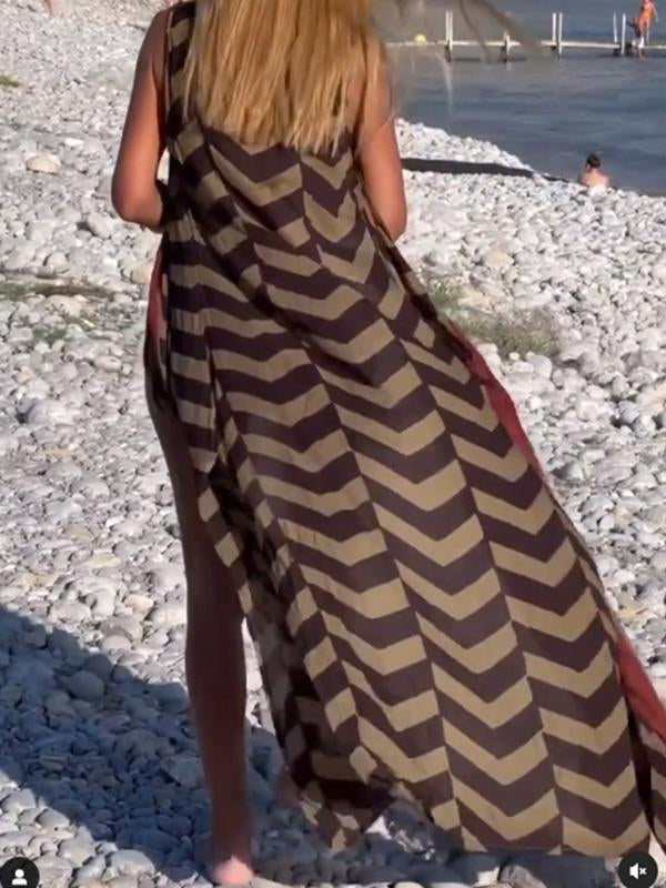 Bohemian Geometric Cardigan Dress for Women