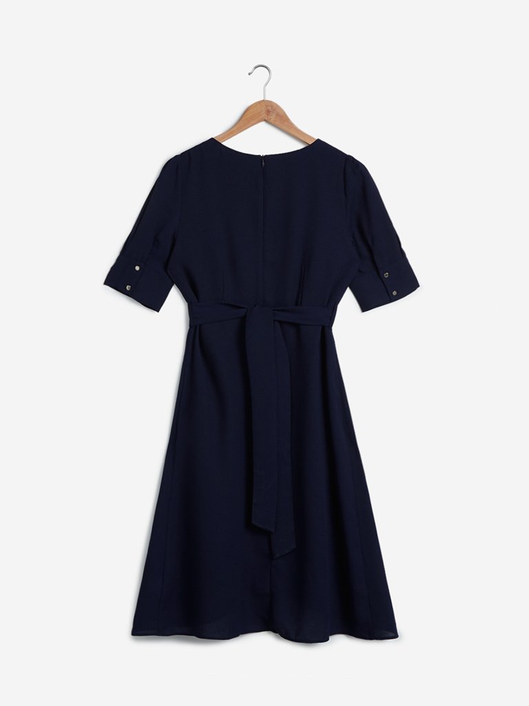 Wardrobe Navy Dress with Belt