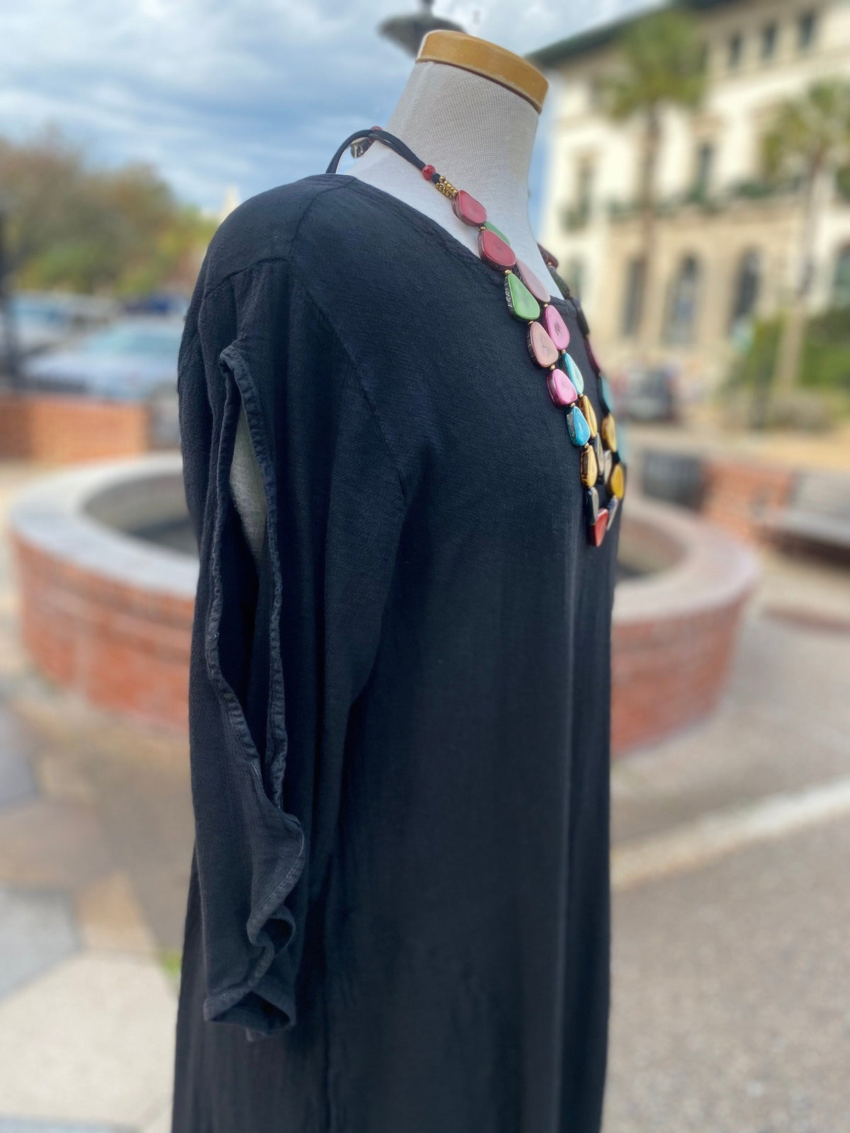 Eva Peek-a-Boo Sleeve Dress