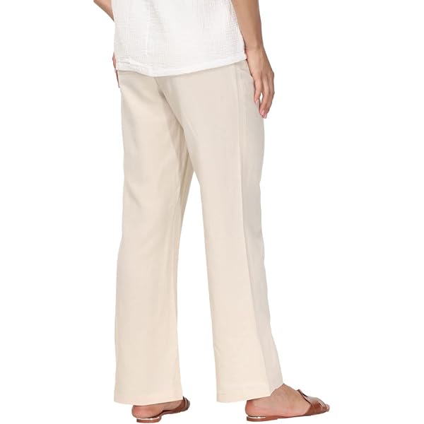 Women's Casual Linen Blend Flared Pants
