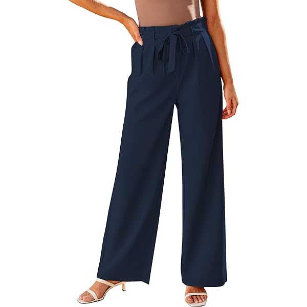 GRAPENT Dress Pants Women High Waisted Wide Leg Work Pants Dressy Casual Trendy Elastic Waist Pleated Belted Trousers Medium Cannoli Cream GRAPENT Dress Pants Women High Waisted Wide Leg Work Pants Dressy Casual Trendy Elastic Waist Pleated Belted Trousers Medium Cannoli Cream
