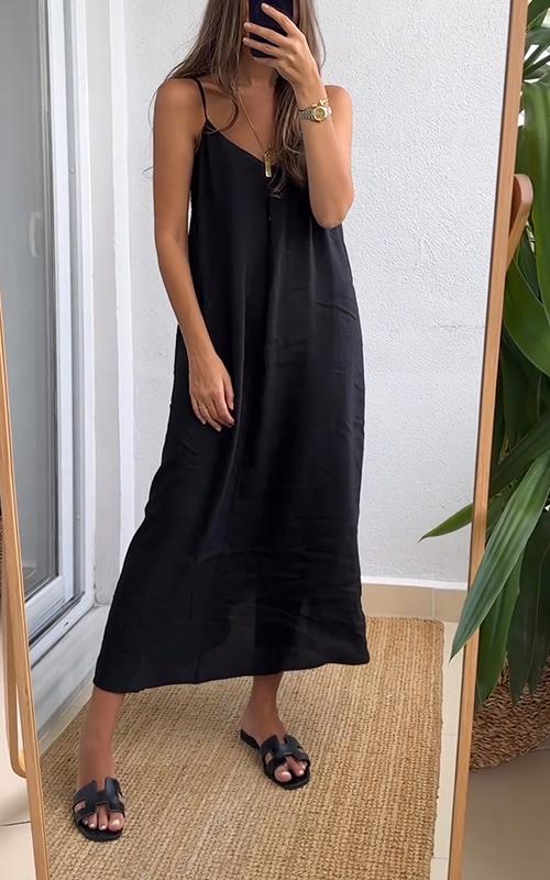 Casual V-neck Sleeveless Suspender Dress