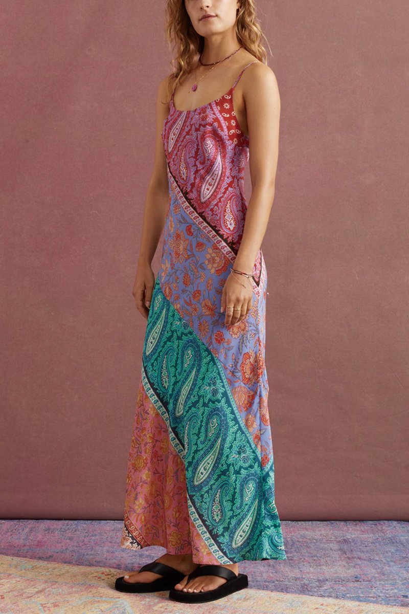 Printed slip dress