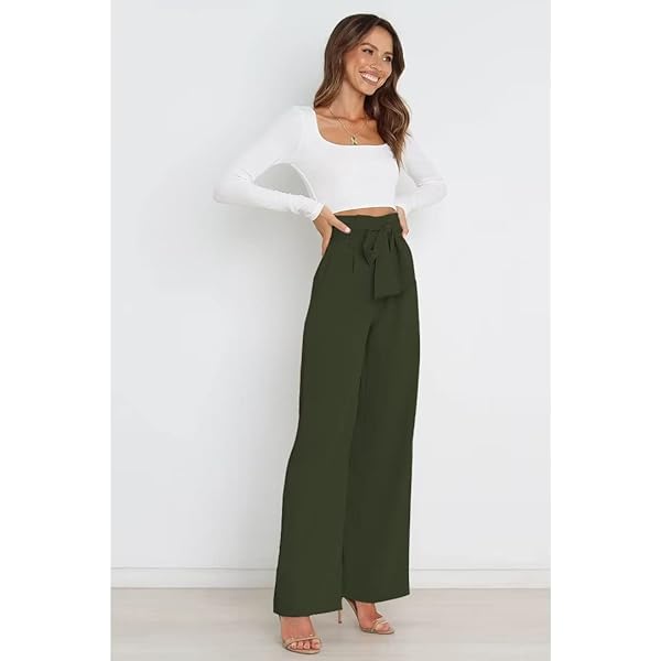 Dress Pants Women,Wide Leg Pants for Women,Smocked Waist Pants with Belt,Loose Straight Leg Flatting Pants Large Brown Dress Pants Women,Wide Leg Pants for Women,Smocked Waist Pants with Belt,Loose Straight Leg Flatting Pants Large Brown