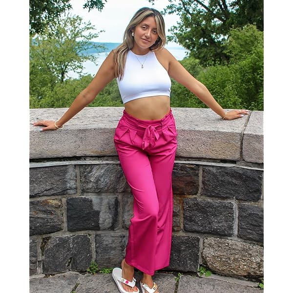 GRAPENT Dress Pants Women High Waisted Wide Leg Work Pants Dressy Casual Trendy Elastic Waist Pleated Belted Trousers Medium Cannoli Cream GRAPENT Dress Pants Women High Waisted Wide Leg Work Pants Dressy Casual Trendy Elastic Waist Pleated Belted Trousers Medium Cannoli Cream