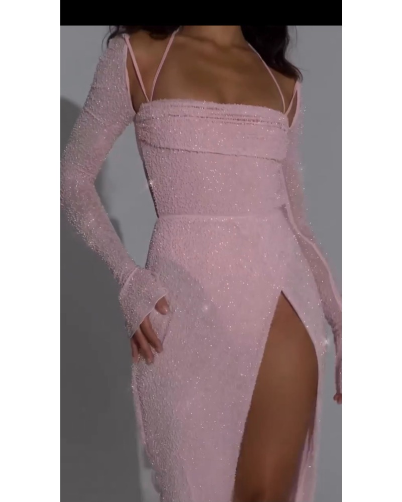 Pink Sling Split Dress Pink Sling Split Dress