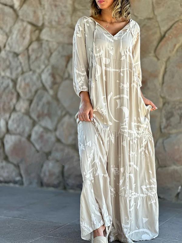 Women's Printed Loose Casual Long Dress