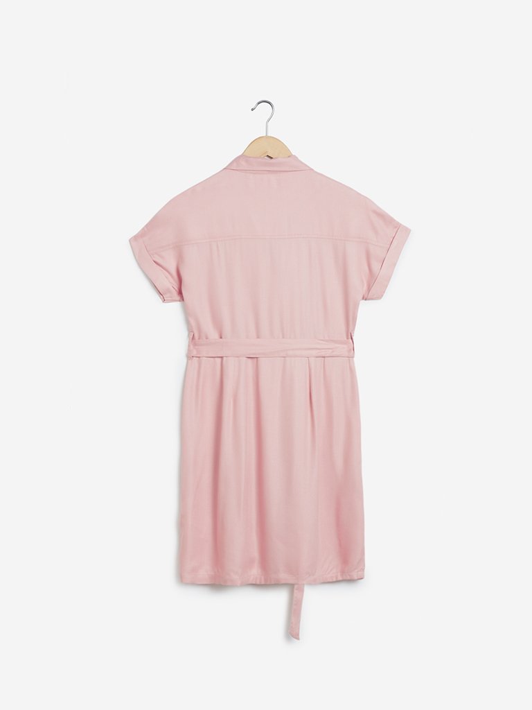 Nuon Light Pink Shirtdress with Belt