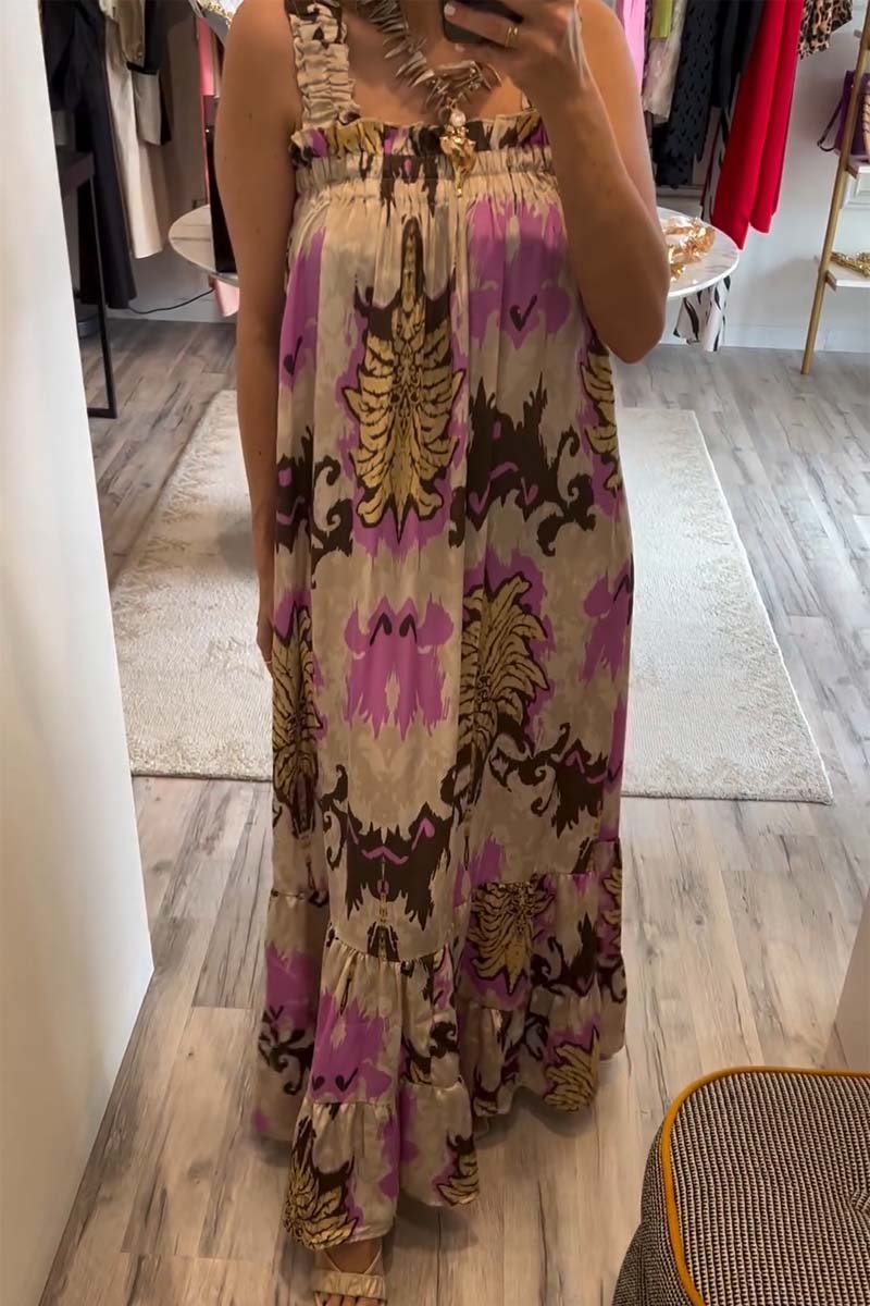 Women's Casual Resort Printed Off-Shoulder Dress