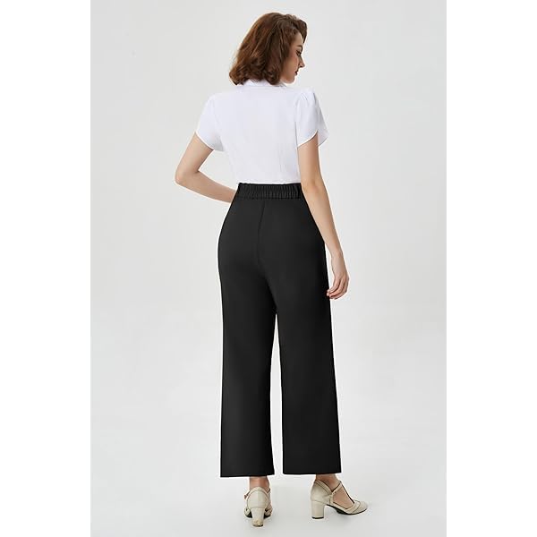 Belle Poque High Waisted Wide Leg Pleated Dress Pants Vintage Loose Baggy Straight Business Work Palazzo Pants Trousers X-Large Olive Green