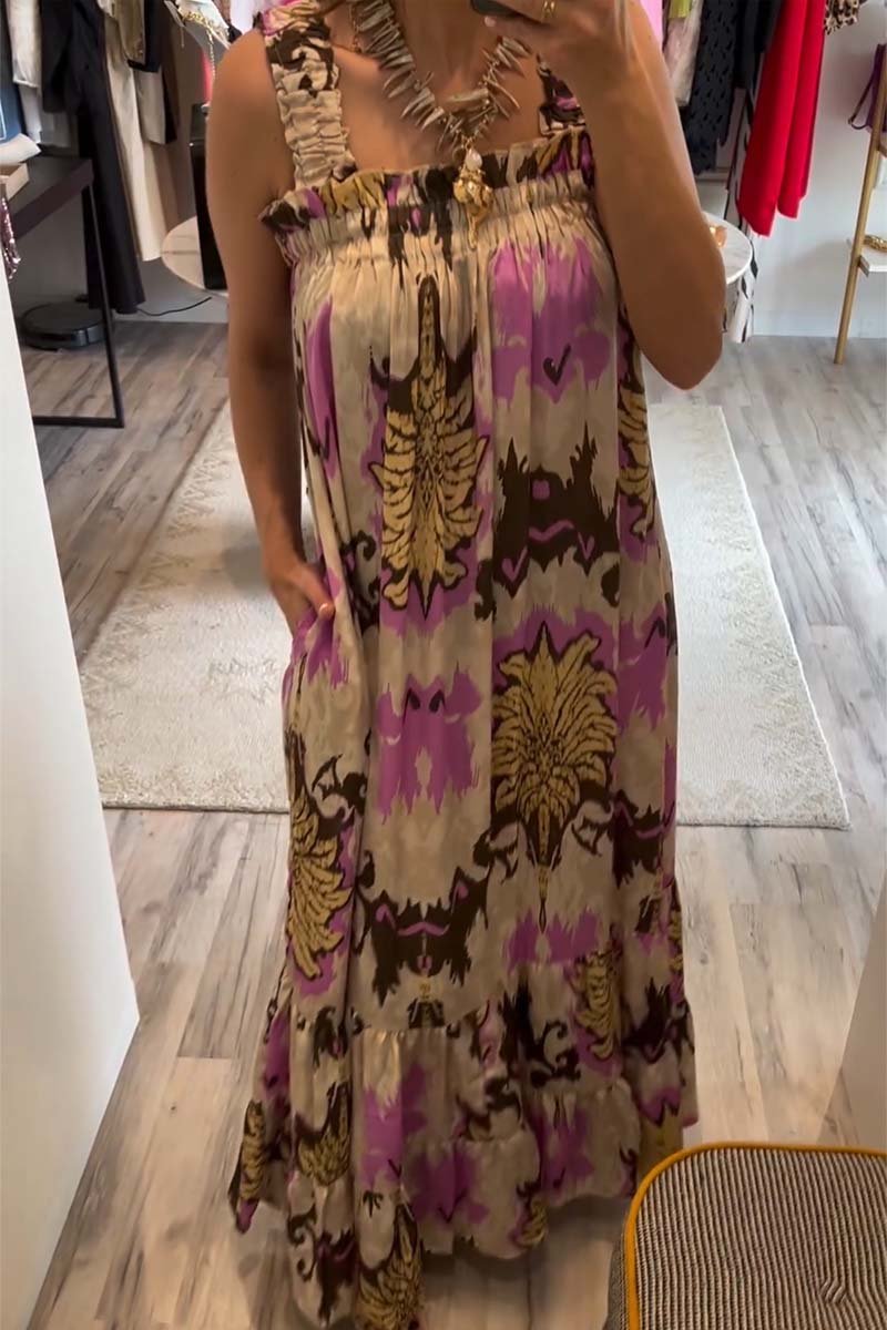 Women's Casual Resort Printed Off-Shoulder Dress
